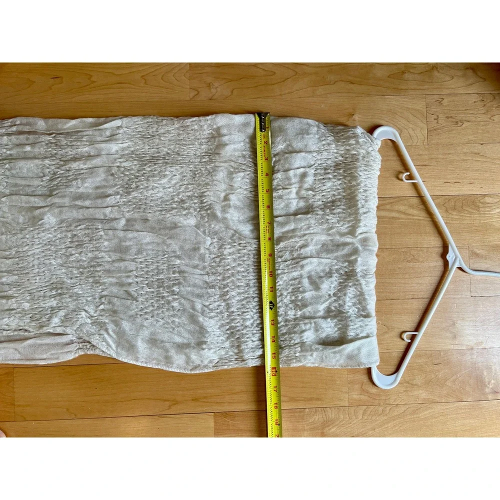Old Navy Scarf Women OS Cream Crinkle Fringe Lightweight Textured Wrap Gauzy